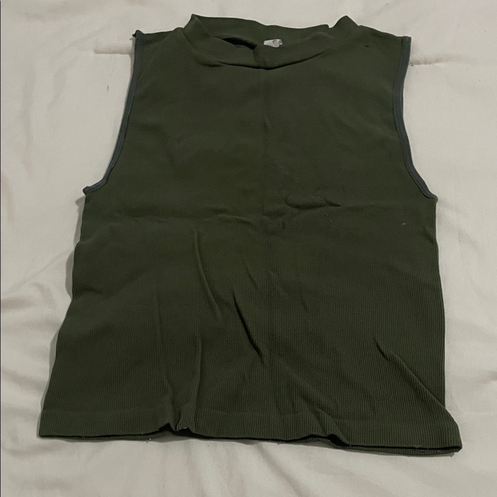 Sleeveless Olive Green Top